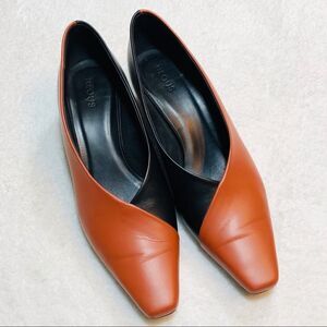NEOUS ERALDA 60 BLACK & BROWN LEATHER PUMPS
